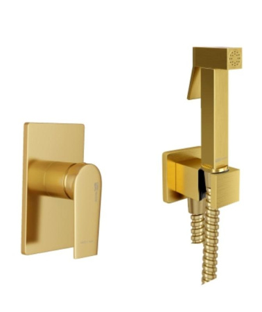 Гигиенический душ со смесителем WasserKRAFT А55094, матовое золото