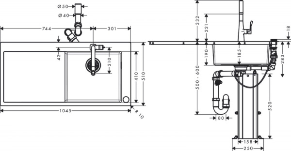 Кухонная комбинация AXOR 43208000