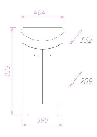 Тумба под раковину напольная Onika Манго 40 104002