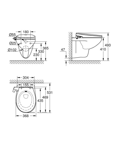 Комплект Bau Ceramic 2-в-1 унитаз + сиденье с функцией биде 39651SH0