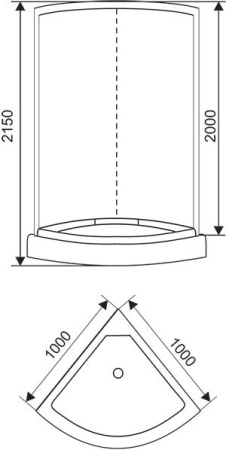 Душевая кабина (100х100х215) Arcus AS-122