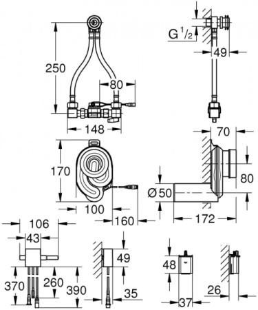 Сифон для писсуара с температурным датчиком GROHE 39367000