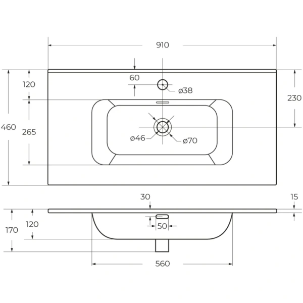 Керамическая раковина CEZARES CZR-8095-90
