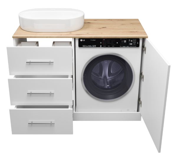 Тумба под стиральную машину Misty Респект 120  левая Э-Рес01120-13ЯЛ