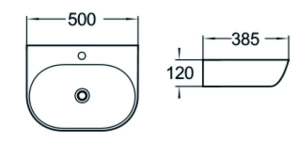 Раковина подвесная (50х38,5) SantiLine SL-2005