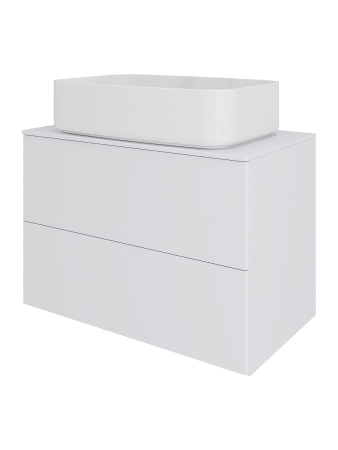 Тумба с раковиной подвесная 75 см, Orange Otto Ot-75TuMDF+B07-600W белый глянец
