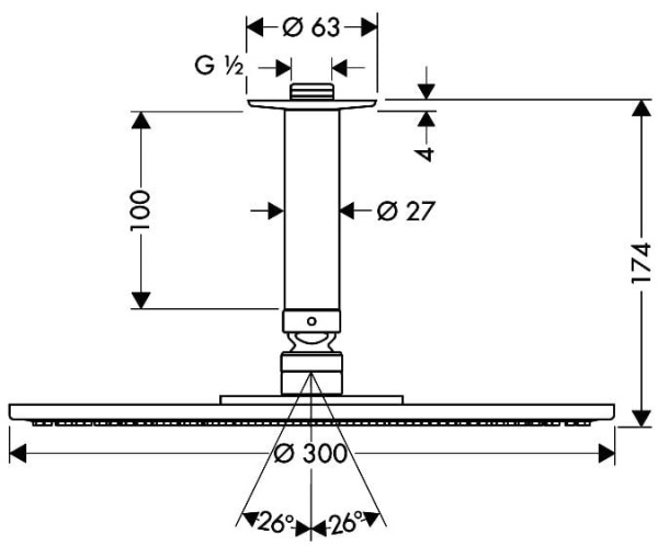 Верхний душ Hansgrohe Raindance 27494000 Верхний душ Hansgrohe Raindance 27494000