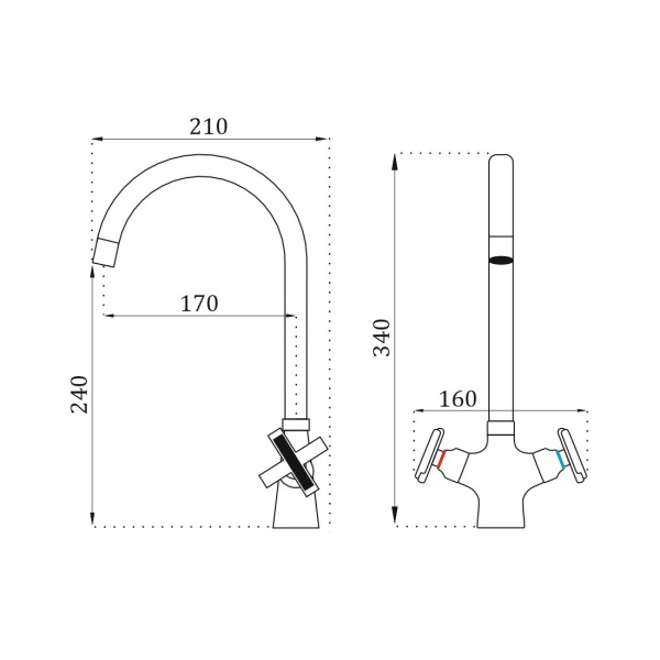 Смеситель для кухни Belz B70832, хром Смеситель для кухни Belz B70832, хром