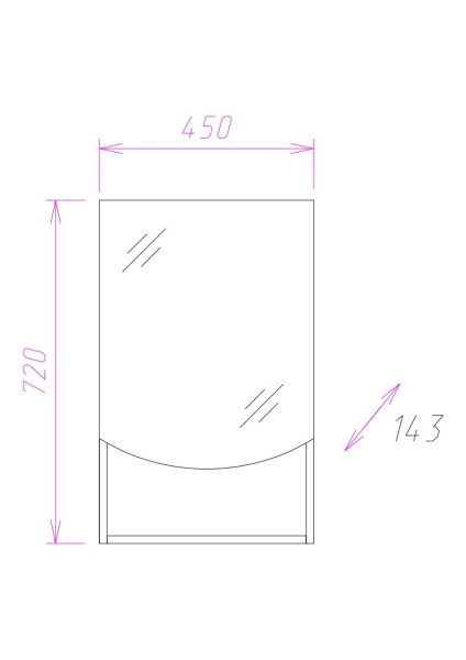 Зеркало-шкаф Onika Селена 45 (45x72) 204505