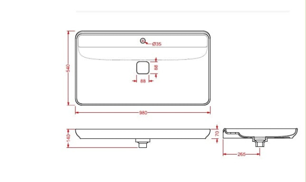 Раковина на столешницу ArtCeram NAKED NAL001 01 00 bi*1