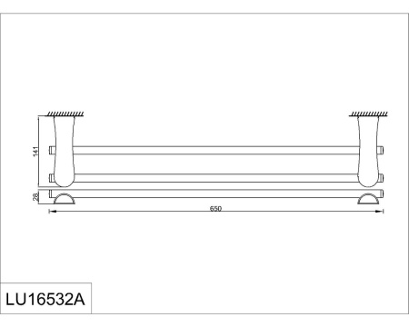 Полотенцедержатель двойной RUSH Luson LU16532A