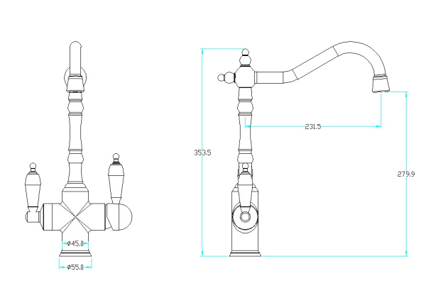 Смеситель для кухни Boheme Tradizionale Chomo 113-SW