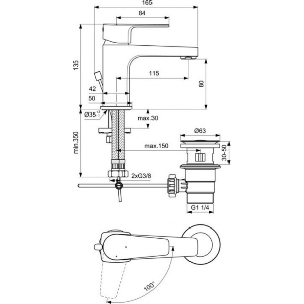 Смеситель для раковины Ideal Standard Cerafine D BC745AA, хром