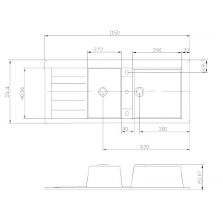 Кухонная мойка Акватон Торина двойная,зеленая 1A712032TR120