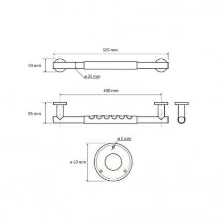 Поручень прямой, резина Bemeta Omega 104507661