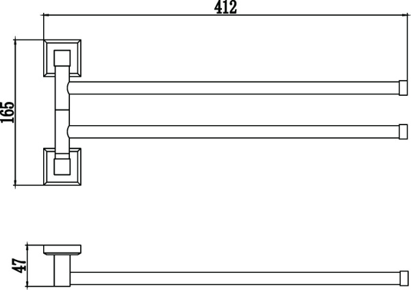 Держатель для полотенец поворотный 2-ой Savol 95 S-009502