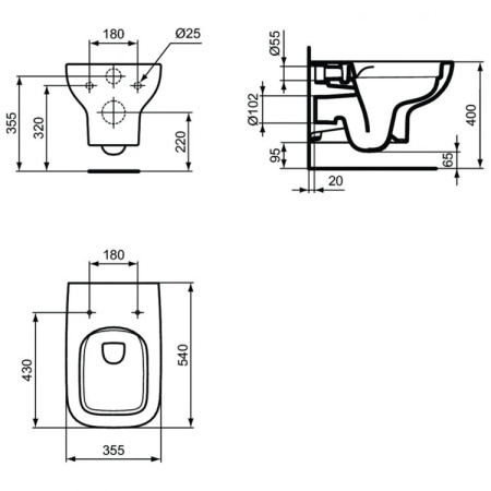 Комплект инсталляция + унитаз Ideal Standard ProSys 2.0 RI471702
