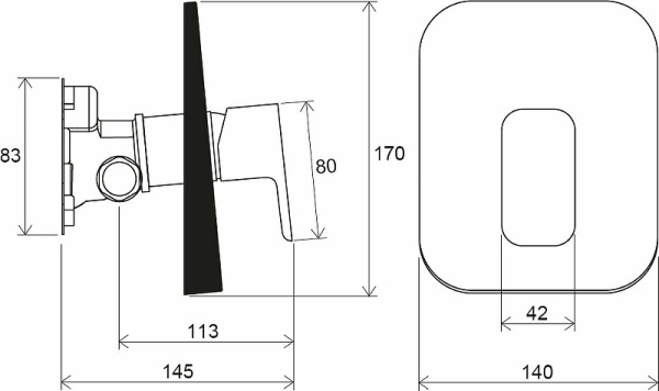 Смеситель для душа Ravak 10° Free black-TD F 066.20 X070159