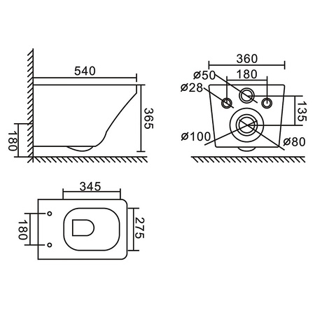 Комплект унитаза с инсталляцией BelBagno BB3201CHR-MB/BB3201SC-MB/BB002-80/BB007-PR-NERO.M