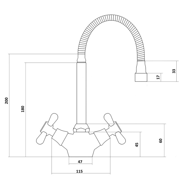 Смеситель для кухни Славен Прораб О СЛ-ДВ-О25