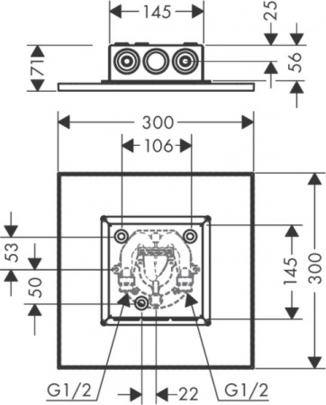 Верхний душ Axor Univ ShowerSolutions 35317000