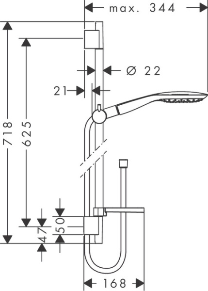 Душевой гарнитур HANSGROHE Raindance Select Е 150 3 jet 27856400 Душевой гарнитур HANSGROHE Raindance Select Е 150 3 jet 27856400