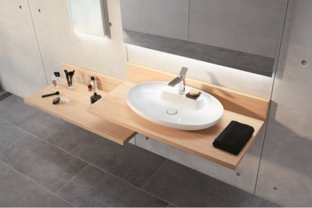 Столешница с белой раковиной, 100 см Vitra Memoria Black 60016 Столешница с белой раковиной, 100 см Vitra Memoria Black 60016