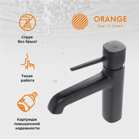 Смеситель для раковины однорычажный Orange Karl M05-021b  черный