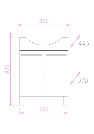 Тумба под раковину напольная Onika Селигер 60 106006