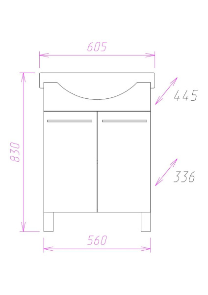 Тумба под раковину напольная Onika Селигер 60 106006