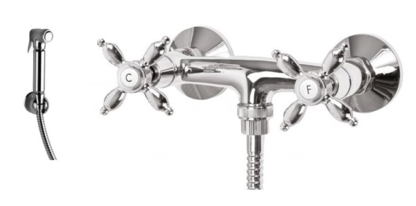 Смеситель с гигиеническим душем Cezares NOSTALGIA NOSTALGIA-DIF-01 хром