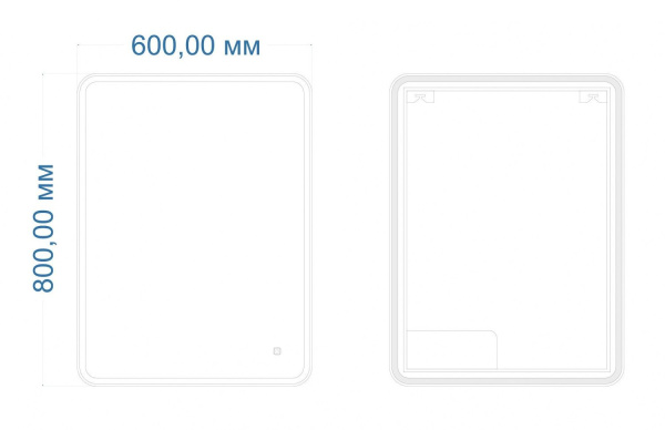 Зеркало с подсветкой и часами Art&Max Parma AM-Par-600-800-DS-F