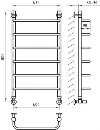 Полотенцесушитель ArtofSpace CLASSICAL WACL400800GOLD