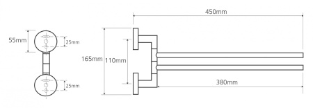 Полотенцедержатель двойной поворотный Bemeta Omega 104204102