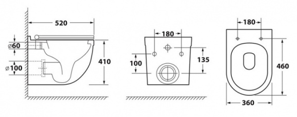 Унитаз подвесной безободковый OWL Eld Cirkel-H с сиденьем DP микролифт OWLT190101