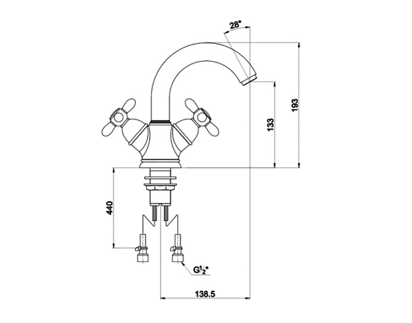 Смеситель для раковины Timo Ritz 0141FN silver