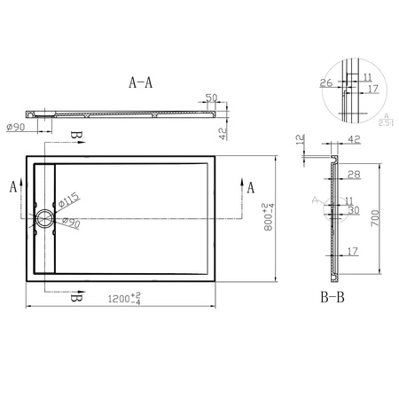 Душевой поддон из искусственного камня  (120х80) Vincea VST-2SR38012W, белый матовый