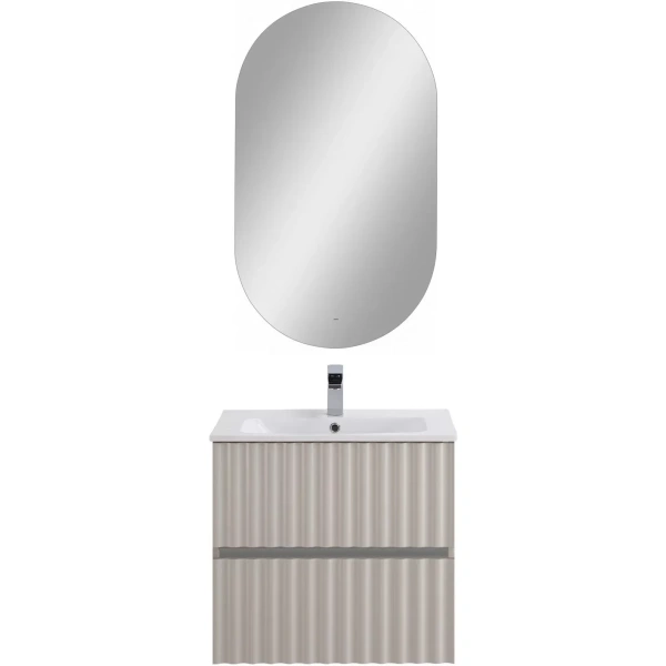 База под раковину Art&Max Еlegant AM-ELEGANT-600-2C-SO-GCM-LED Светло-серый матовый