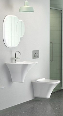 Подвесной безободковый унитаз с функцией биде с сиденьем микролифт beWash Ladoga 54303601