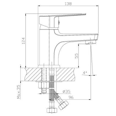 Смеситель для раковины Rossinka S (S35-15)