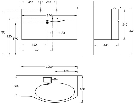 Тумба под раковину Kerama Marazzi Riva 100 RV.100Rh\WHT.M