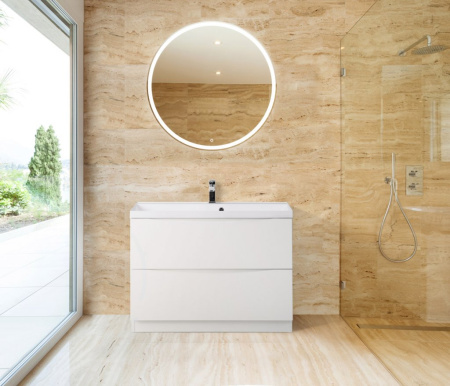 База под раковину напольная BelBagno MARINO-1000-2C-PIA-BL-P Bianco Lucido