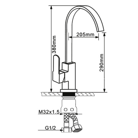 Смеситель для кухни Melana 8112