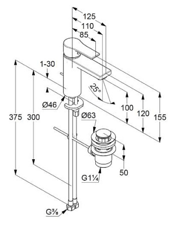 Смеситель для раковины Kludi Zenta SL 482903965