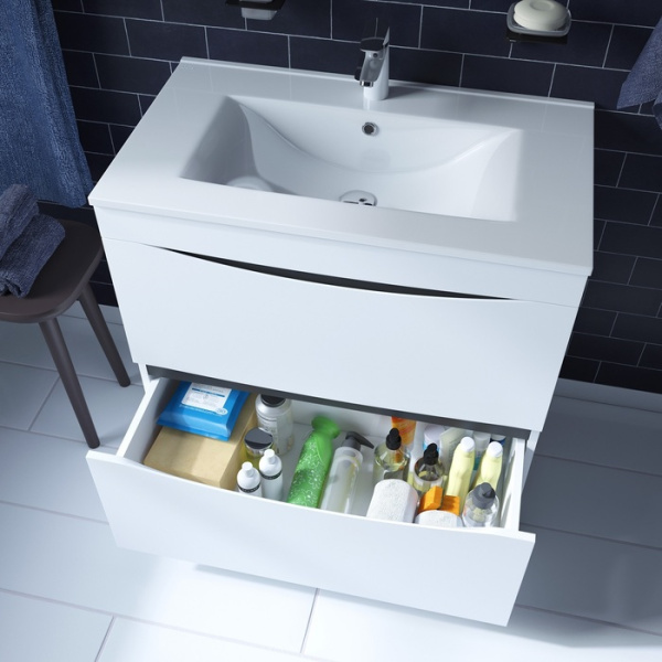 Тумба с раковиной Iddis  Cloud белая,  80 см (CLO80WFi95K)