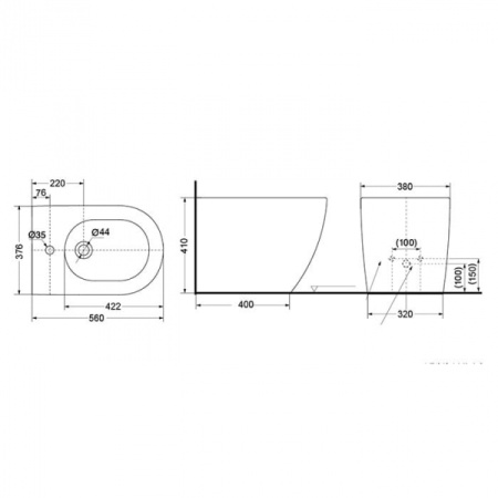 Биде напольное Toto BW761B#XW
