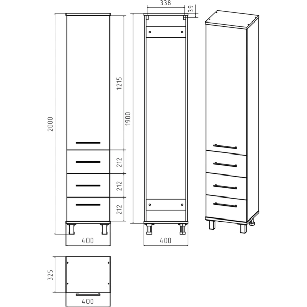 Пенал Misty Терра 40   П-Тер0504001-3ЯП правый
