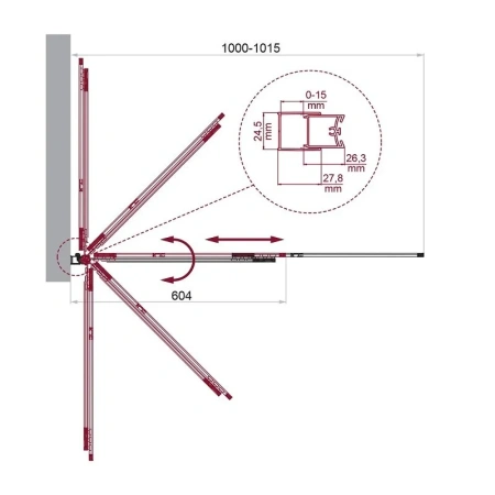 Душевая шторка BelBagno Luce LUCE-VF-11-100/145-C-ORO