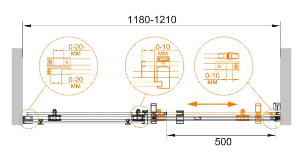 Душевая дверь (120х195) CEZARES STYLUS-M STYLUS-O-M-BF-1-120-C-Cr