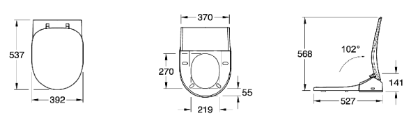 Сидение-крышка для унитаза с дистационным управлением Villeroy & Boch Subway 2.0 V02EL401